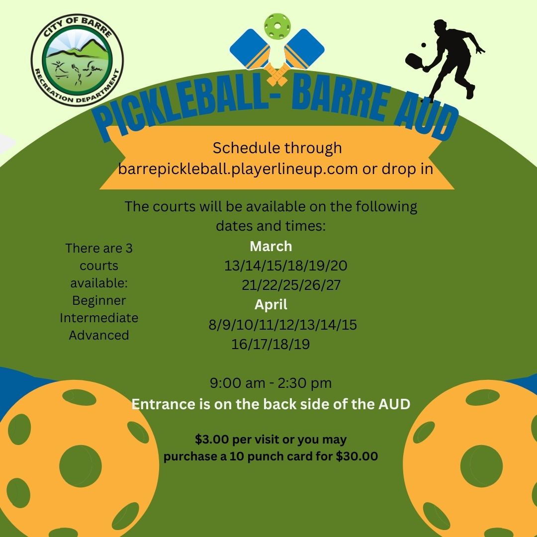 March and April Pickleball Schedule